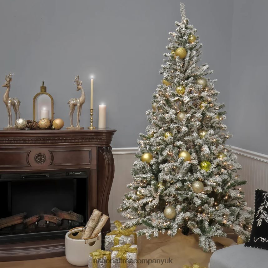 Trees | National Tree Company 75 Feet Pre-lit Artificial Frosted Bonnyville Spruce Hinged Tree 700 Clear Lights- UL F2L4F90